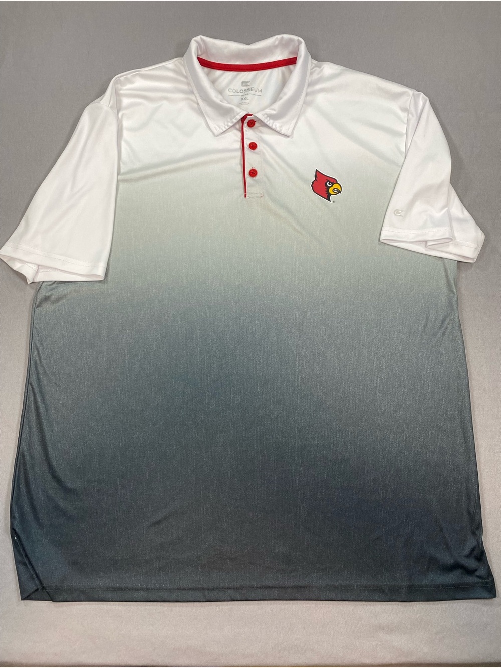 Colosseum University of Louisville Men’s White to Gray Ombre Polo